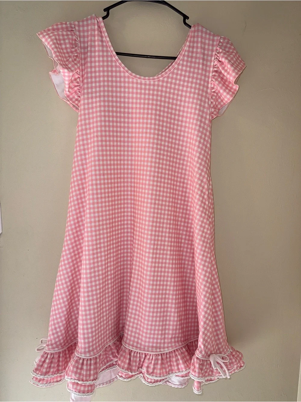 Jane + Jo Gingham Ruffle Kids Nightgown - Soft Sleepwear